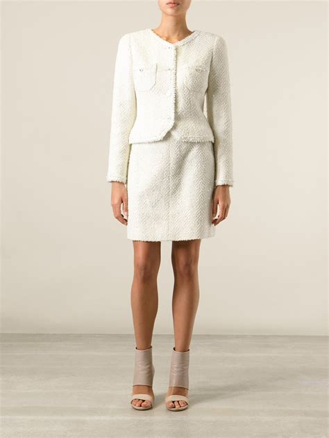 chanel tweed jacket and skirt